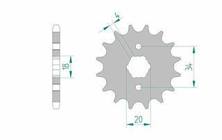 AFAM Stahl Standard Kettenrad 20200 - 428 - 1074535001