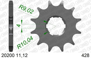 AFAM Stahl Standard Kettenrad 20200 - 428 - 1074535002