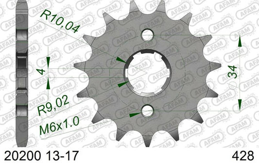 AFAM Steel Standard Front Sprocket 20200 - 428 - 1074535003