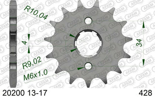 AFAM Stahl Standard Kettenrad 20200 - 428 - 1074535003