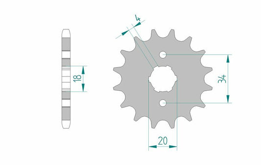 AFAM Steel Standard Front Sprocket 20200 - 428 - 1074535005
