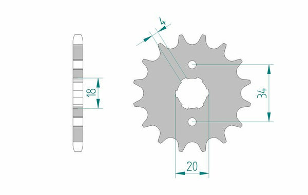 AFAM Stahl Standard Kettenrad 20200 - 428 - 1074535007