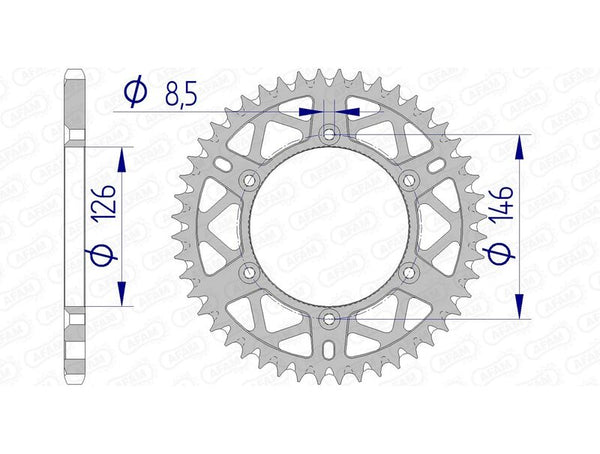 AFAM Aluminium Ultra-Light Self-Cleaning Rear Sprocket 15203 - 520 - 1074536006