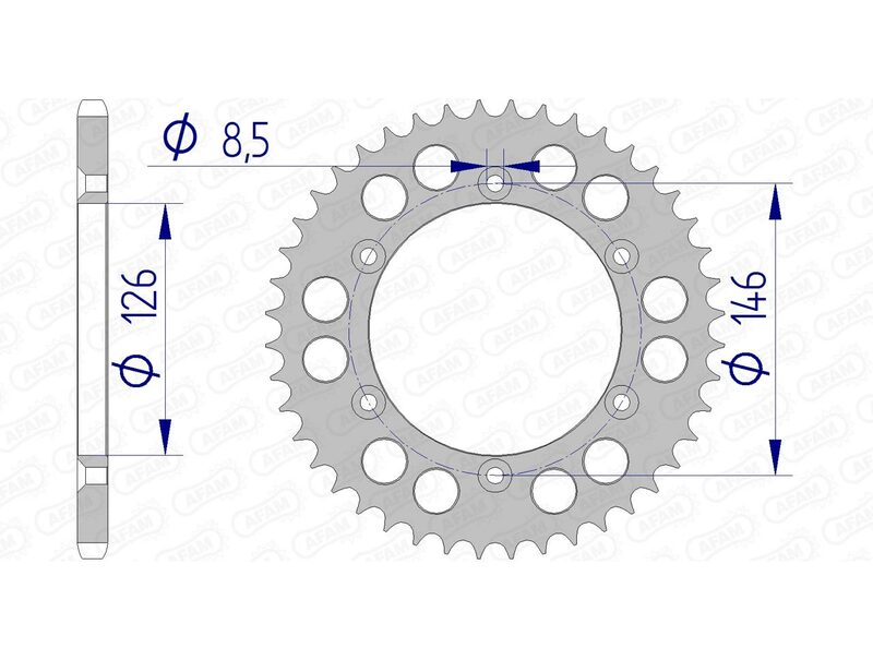 AFAM Aluminium Rear Sprocket 15203 - 520 - 1074537004