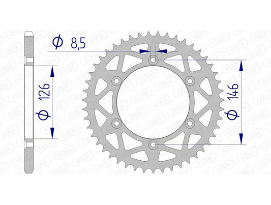 AFAM Aluminium Rear Sprocket 15203 - 520 - 1074537009