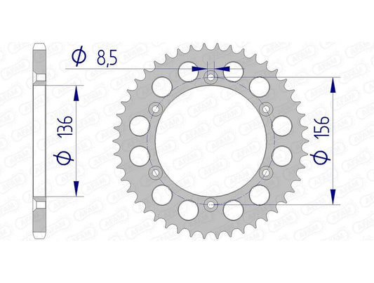 AFAM Aluminium Rear Sprocket 15206 - 520 - 1074539001