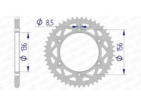 AFAM Aluminium Rear Sprocket 15206 - 520 - 1074539002