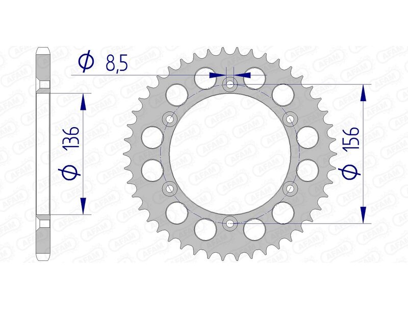 AFAM Aluminium Rear Sprocket 15206 - 520 - 1074539005