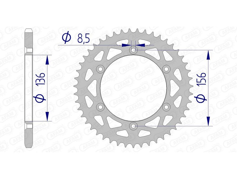 AFAM Aluminium Rear Sprocket 15206 - 520 - 1074539009