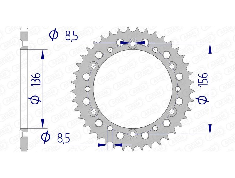 AFAM Aluminium Rear Sprocket 15303 - 520