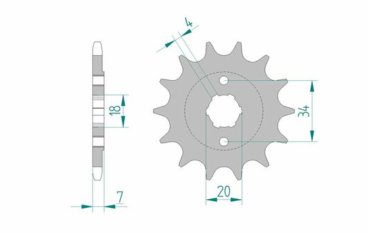 AFAM Steel Standard Front Sprocket 20202 - 520 - 1074546002