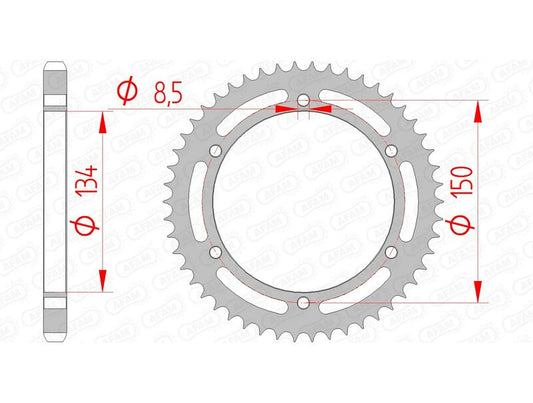 AFAM Steel Standard Rear Sprocket 16203 - 428 - 1074555001
