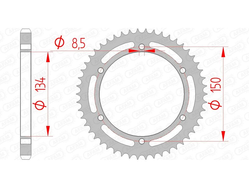 AFAM Steel Standard Rear Sprocket 16203 - 428 - 1074555002