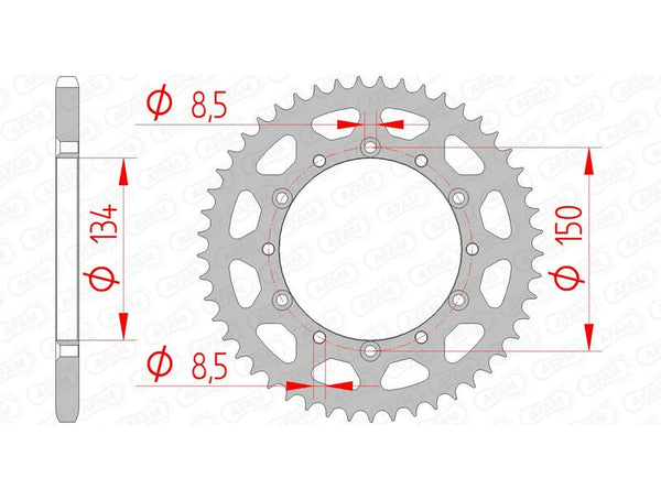 AFAM Stahl Standard Kettenrad 16204 - 520 - 1074556004