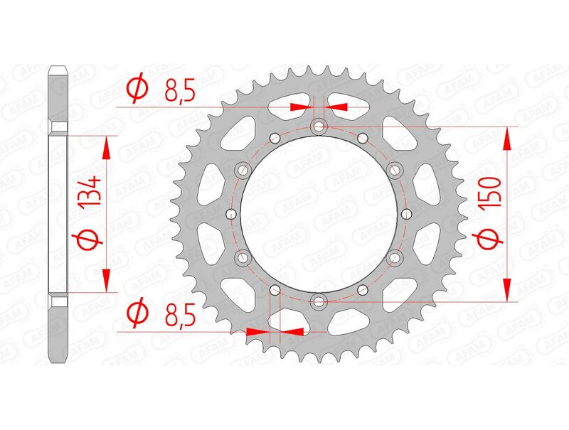 AFAM Steel Standard Rear Sprocket 16204 - 520 - 1074556005
