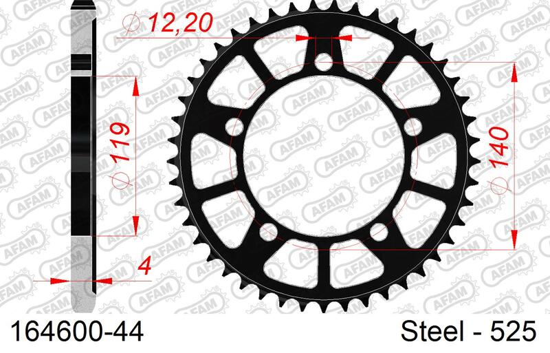AFAM Steel Standard Rear Sprocket 164600 - 525