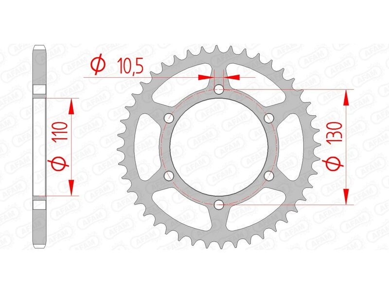 AFAM Steel Standard Rear Sprocket 16500 - 520 - 1074573003