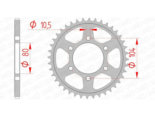 AFAM Steel Standard Rear Sprocket 16504 - 520