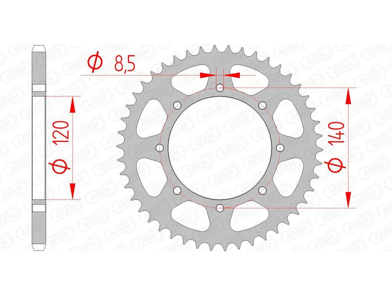 AFAM Steel Standard Rear Sprocket 16600 - 520 - 1074581002