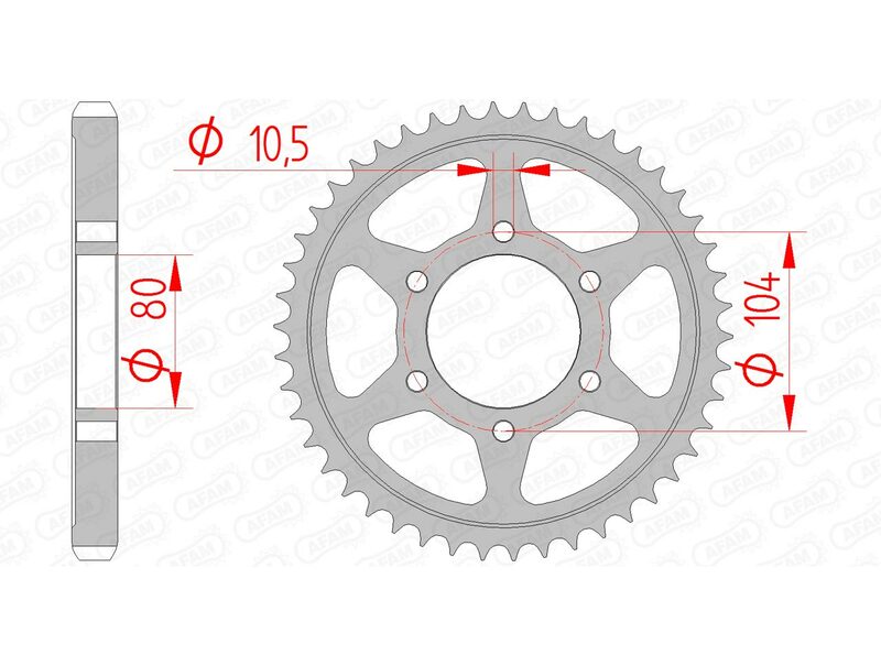 AFAM Steel Standard Rear Sprocket 16604 - 530 - 1074585001
