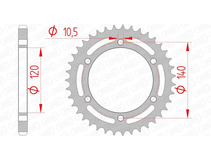 AFAM Steel Standard Rear Sprocket 16605 - 525 - 1074586003