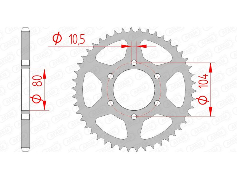 AFAM Steel Standard Rear Sprocket 16606 - 520 - 1074587001
