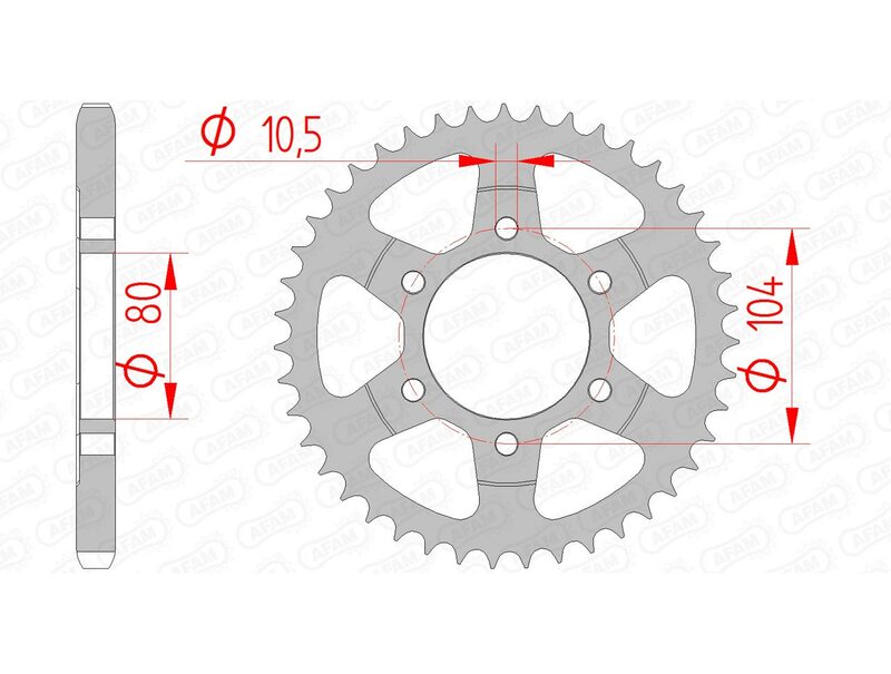 AFAM Steel Standard Rear Sprocket 16610 - 525 - 1074588003