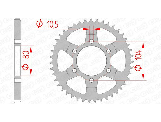 AFAM Steel Standard Rear Sprocket 16610 - 525 - 1074588005