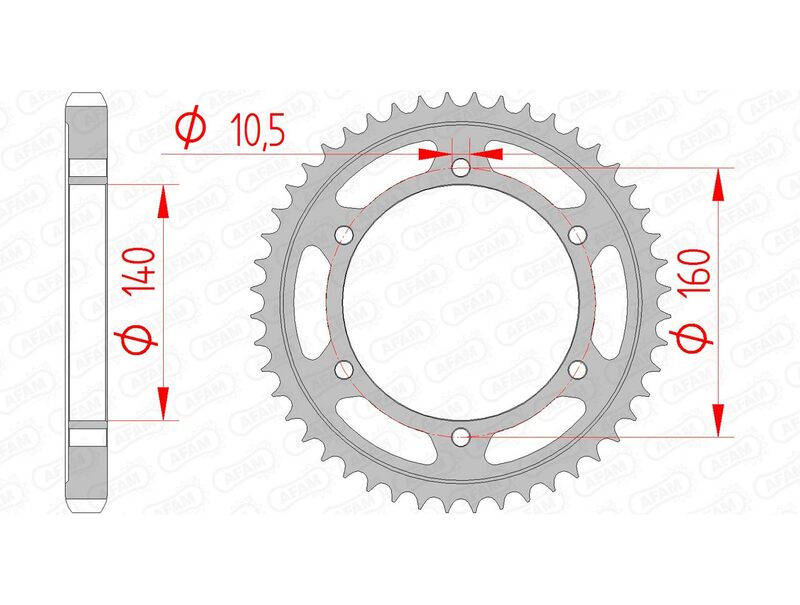 AFAM Steel Standard Rear Sprocket 16701530 - 1074591001