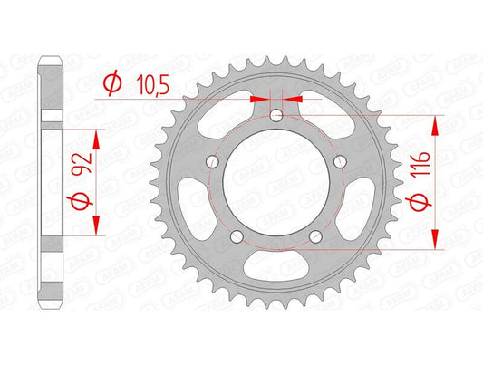 AFAM Steel Standard Rear Sprocket 16900530 - 1074593002