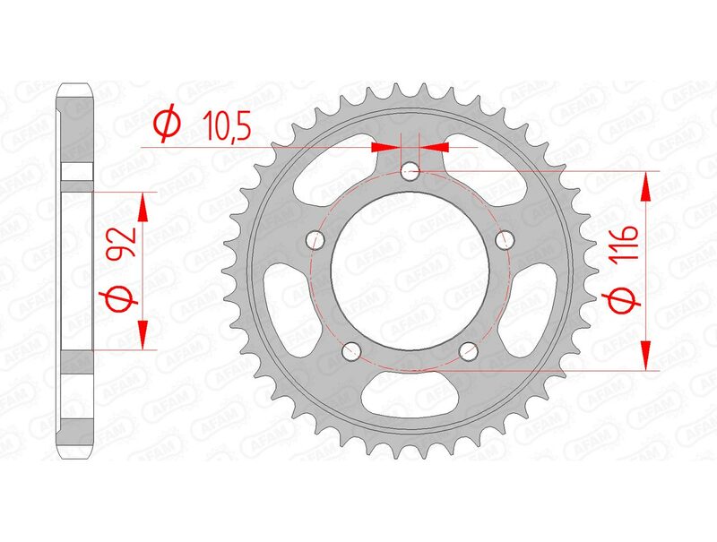 AFAM Steel Standard Rear Sprocket 16900530 - 1074593002