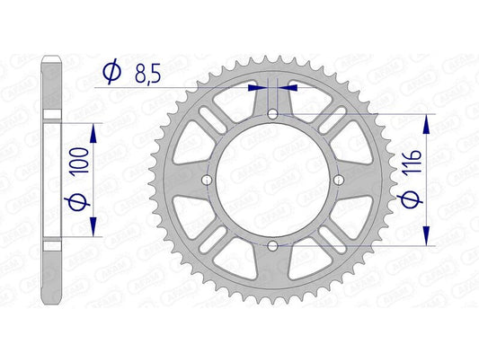 AFAM Aluminium Rear Sprocket 17105428 - 1074597003