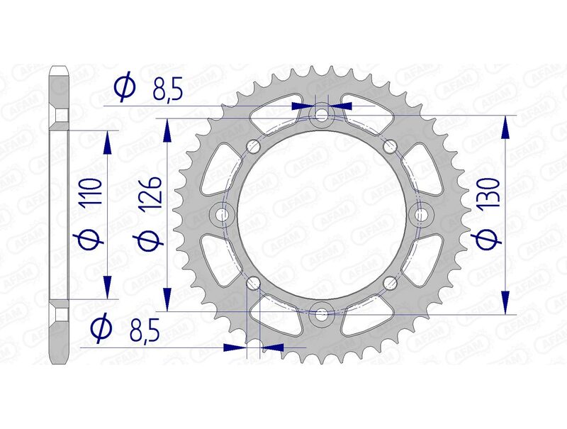 AFAM Aluminium Rear Sprocket 17107420 - 1074599002