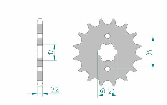 AFAM Steel Standard Front Sprocket 20209 - 428 - 1074601001