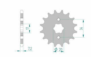 AFAM Stahl Standard Kettenrad 20209 - 428 - 1074601005