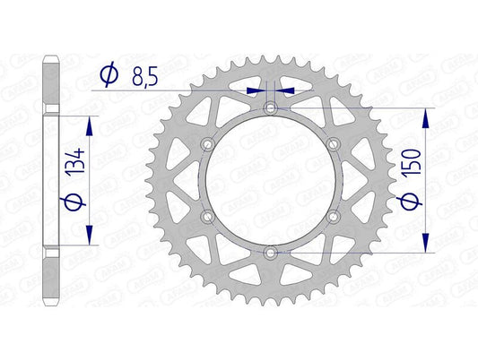 AFAM Aluminium Rear Sprocket 17206520 - 1074602003