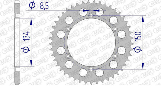 AFAM Aluminium Rear Sprocket 17206520 - 1074602007