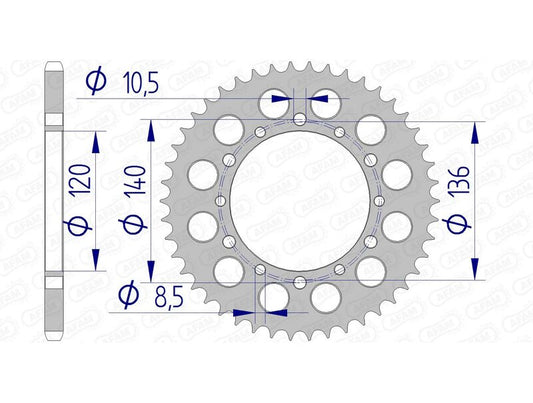 AFAM Aluminium Rear Sprocket 17404520 - 1074603002