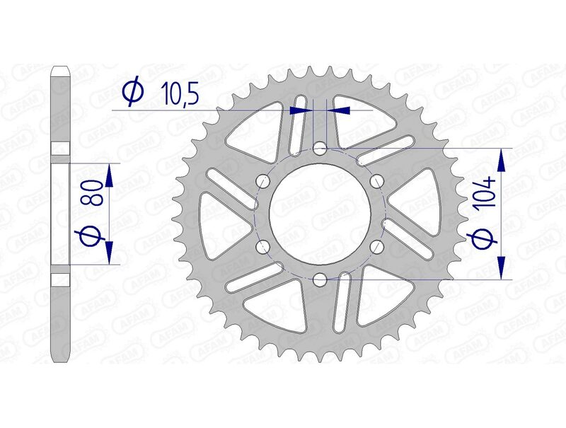 AFAM Aluminium Rear Sprocket 17606520 - 1074607002