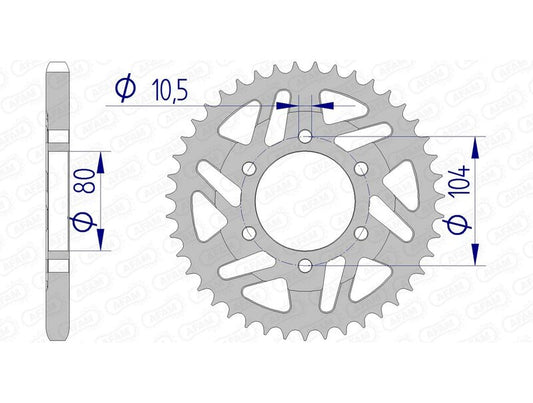 AFAM Aluminium Rear Sprocket 17610525 - 1074608007