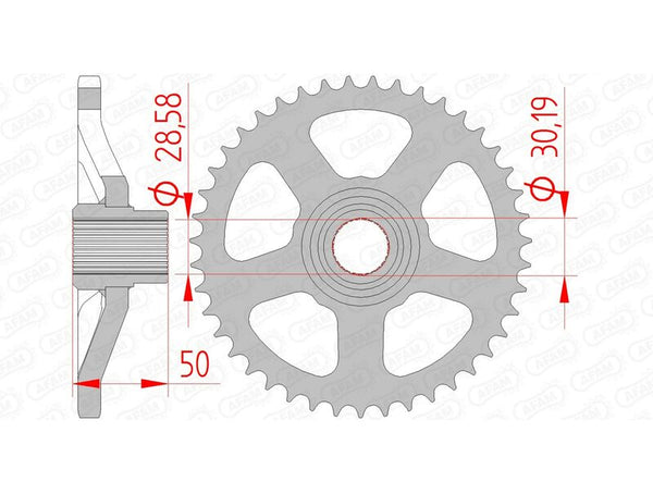 AFAM Steel Standard Rear Sprocket 35100 - 415 - 1074610002
