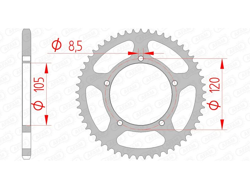 AFAM Steel Standard Rear Sprocket 35103 - 420 - 1074614002