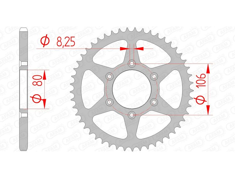 AFAM Steel Standard Rear Sprocket 35204 - 520 - 1074619002
