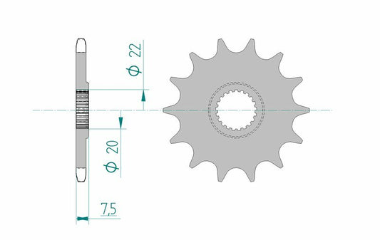 AFAM Steel Standard Front Sprocket 20210 - 520 - 1074622001