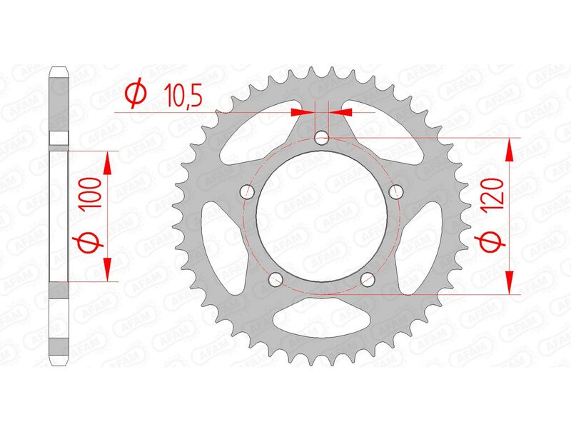 AFAM Steel Standard Rear Sprocket 35801 - 520 - 1074625002