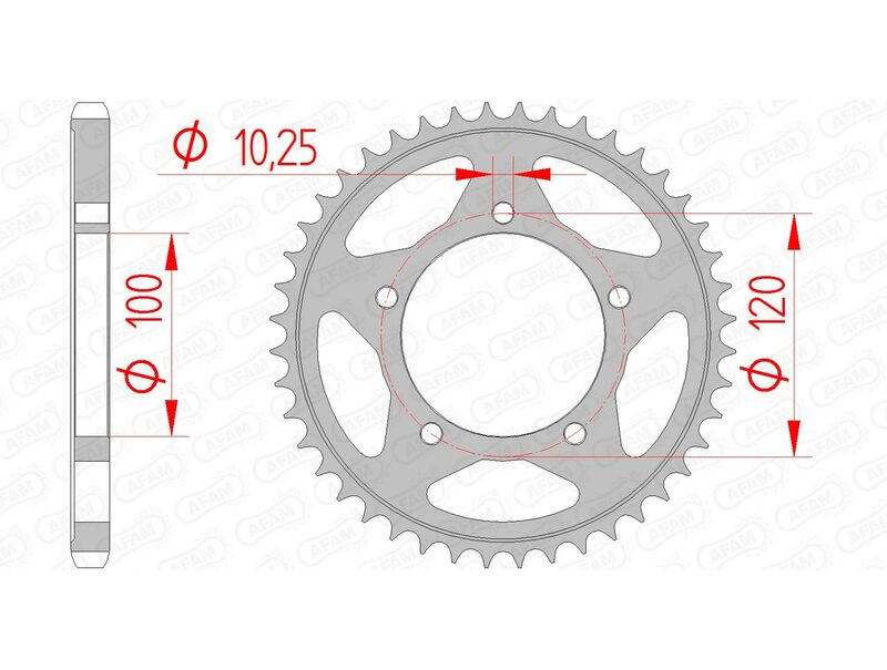 AFAM Steel Standard Rear Sprocket 35802 - 525 - 1074626006