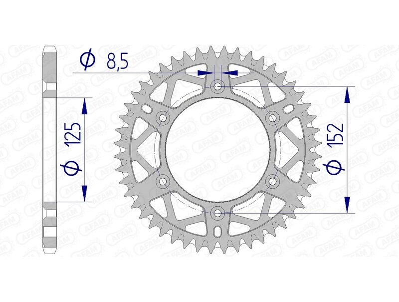 AFAM Aluminium Ultra-Light Self-Cleaning Rear Sprocket 39300 - 520 - 1074642002