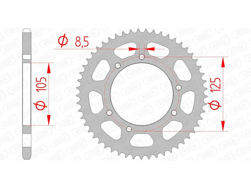 AFAM Steel Standard Rear Sprocket 47103 - 420 - 1074659003