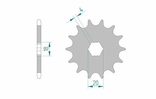 AFAM Steel Standard Front Sprocket 20303 - 520