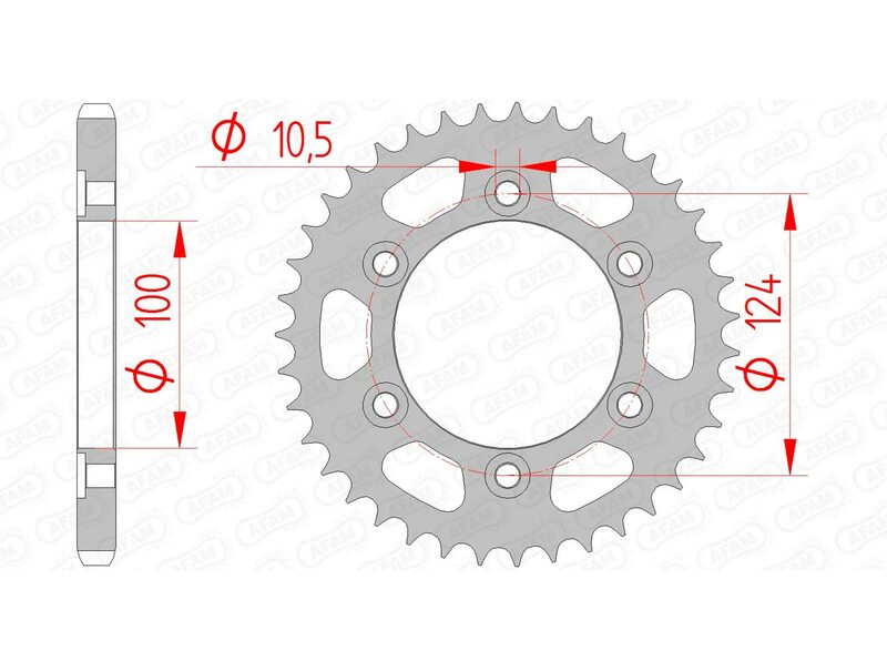 AFAM Steel Standard Rear Sprocket 50609 - 525 - 1074672001